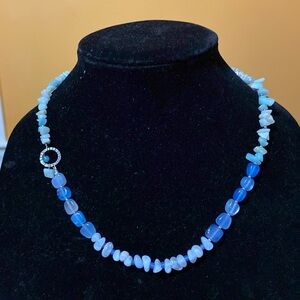 Elegant Blue Beaded Necklace
